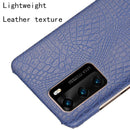 For Huawei P40 Shockproof Crocodile Texture PC + PU Case(Blue)