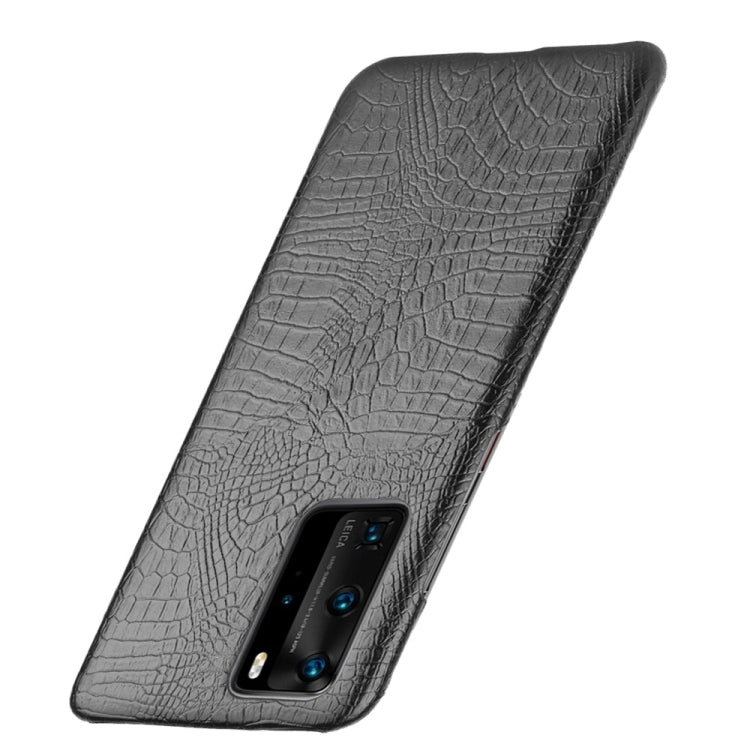 For Huawei P40 Pro Shockproof Crocodile Texture PC + PU Case(Black)