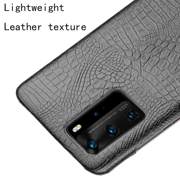 For Huawei P40 Pro Shockproof Crocodile Texture PC + PU Case(Black)