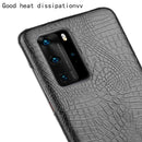 For Huawei P40 Pro Shockproof Crocodile Texture PC + PU Case(Black)