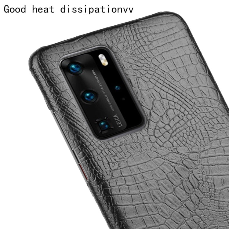 For Huawei P40 Pro Shockproof Crocodile Texture PC + PU Case(Black)