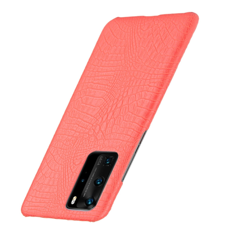 For Huawei P40 Pro Shockproof Crocodile Texture PC + PU Case(Red)