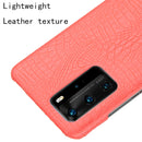 For Huawei P40 Pro Shockproof Crocodile Texture PC + PU Case(Red)