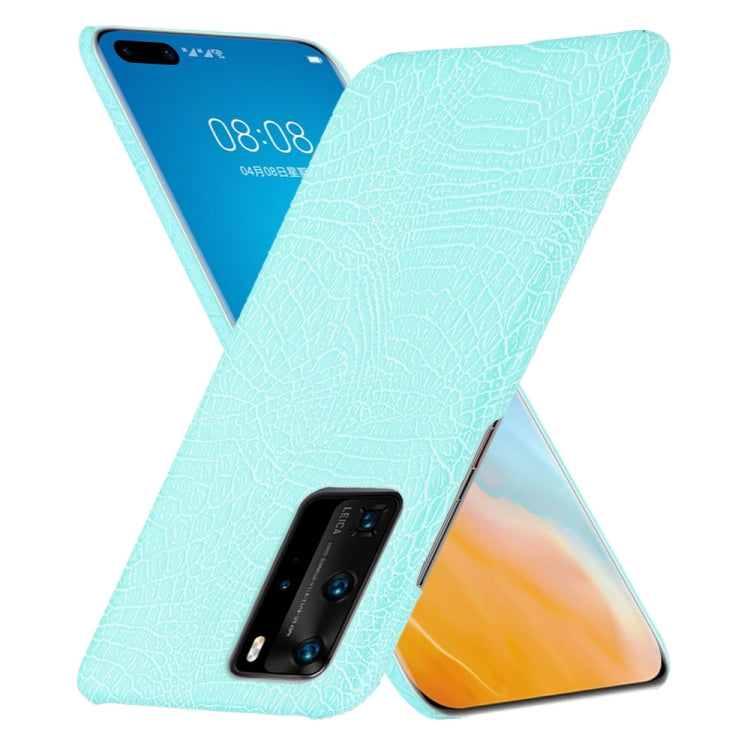 For Huawei P40 Pro Shockproof Crocodile Texture PC + PU Case(Lighte green)