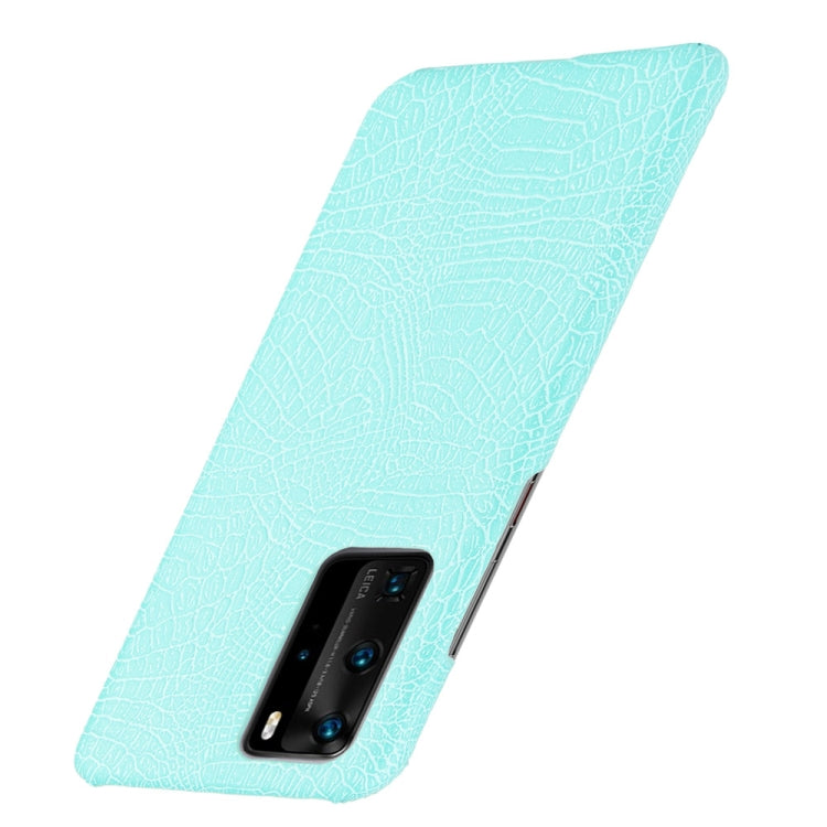 For Huawei P40 Pro Shockproof Crocodile Texture PC + PU Case(Lighte green)