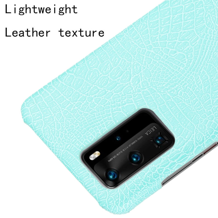 For Huawei P40 Pro Shockproof Crocodile Texture PC + PU Case(Lighte green)