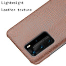 For Huawei P40 Pro Shockproof Crocodile Texture PC + PU Case(Brown)