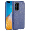 For Huawei P40 Pro Shockproof Crocodile Texture PC + PU Case(Blue)