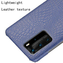 For Huawei P40 Pro Shockproof Crocodile Texture PC + PU Case(Blue)