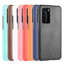 For Huawei P40 Pro Shockproof Crocodile Texture PC + PU Case(Blue)
