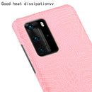 For Huawei P40 Pro Shockproof Crocodile Texture PC + PU Case(Pink)