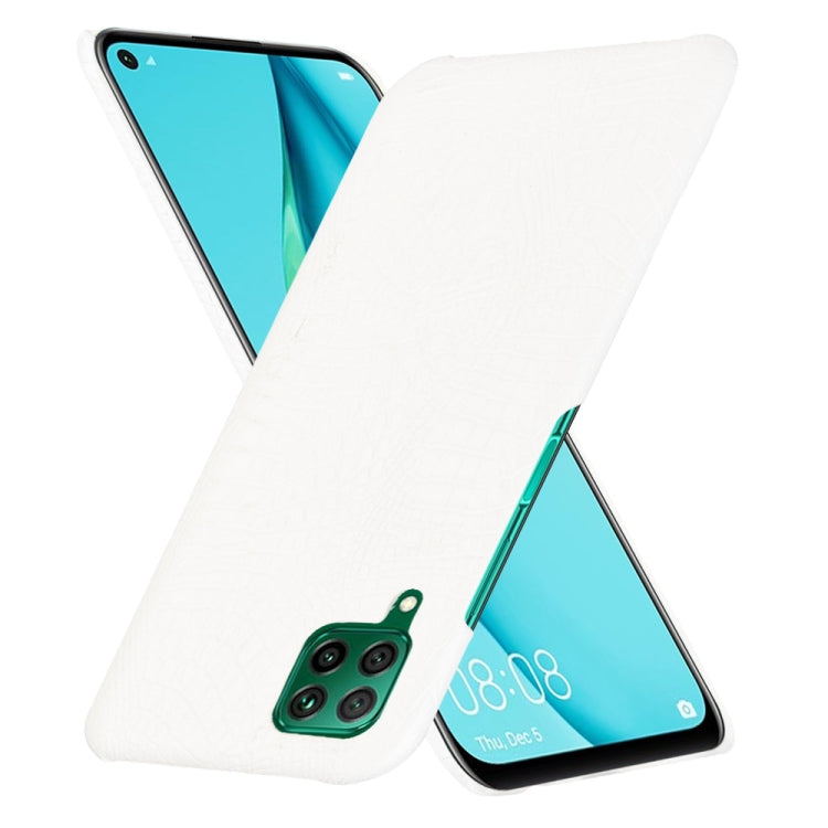 For Huawei P40 lite/Nova7i/Nova6 SE Shockproof Crocodile Texture PC + PU Case(White)