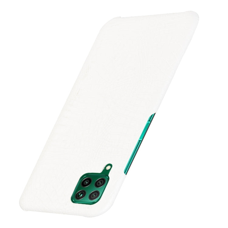 For Huawei P40 lite/Nova7i/Nova6 SE Shockproof Crocodile Texture PC + PU Case(White)
