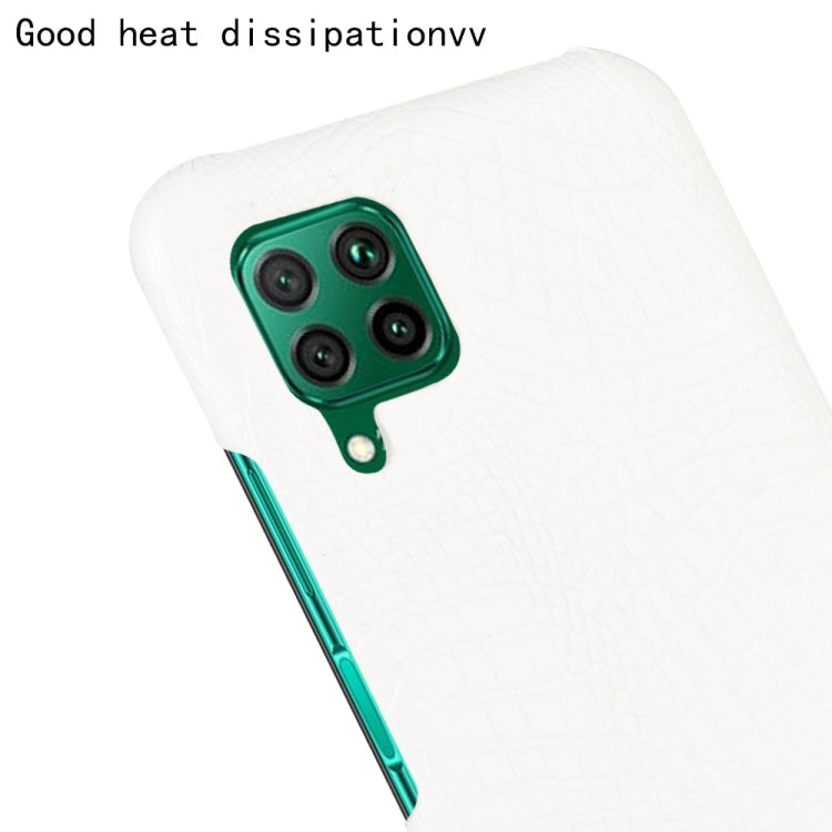 For Huawei P40 lite/Nova7i/Nova6 SE Shockproof Crocodile Texture PC + PU Case(White)