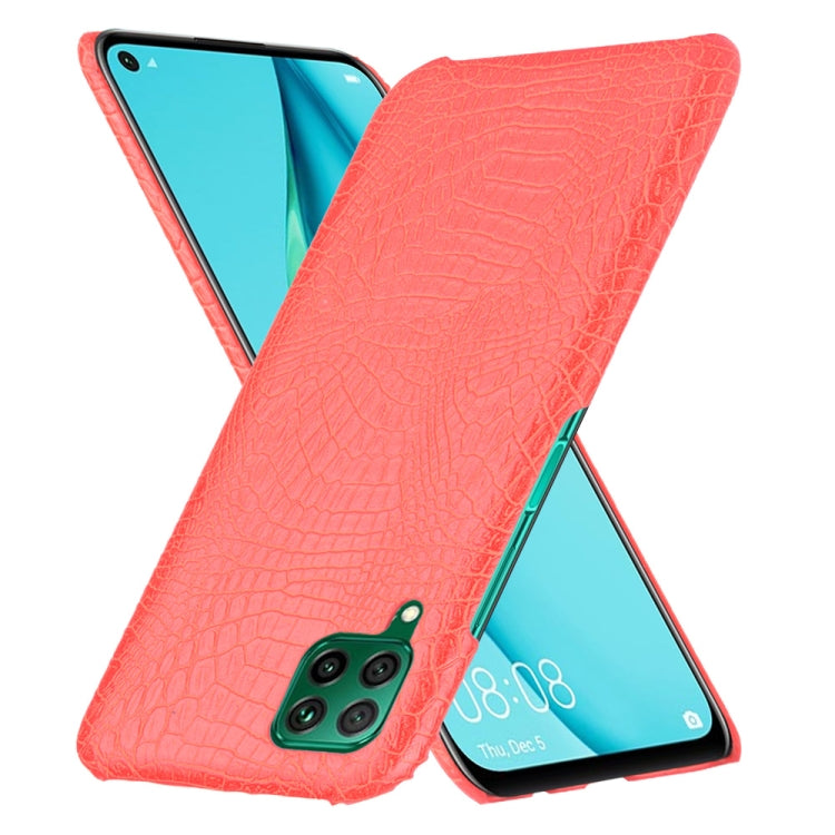 For Huawei P40 lite/Nova7i/Nova6 SE Shockproof Crocodile Texture PC + PU Case(Red)