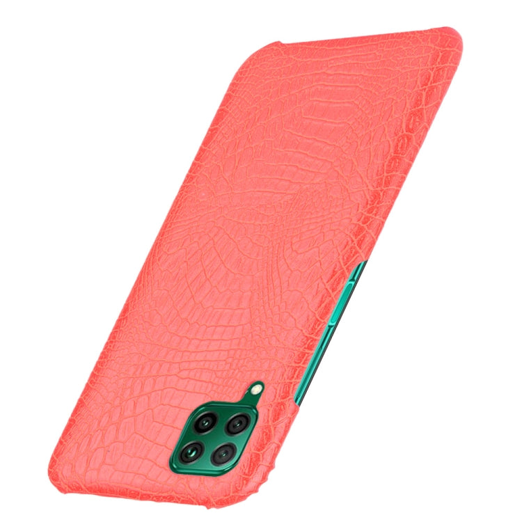 For Huawei P40 lite/Nova7i/Nova6 SE Shockproof Crocodile Texture PC + PU Case(Red)