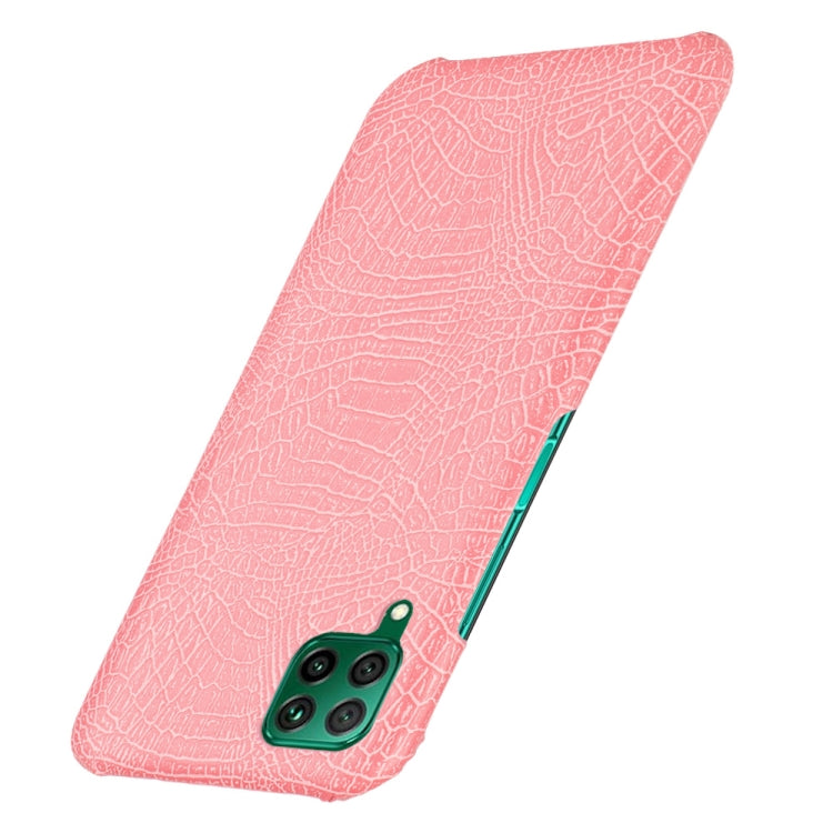 For Huawei P40 lite/Nova7i/Nova6 SE Shockproof Crocodile Texture PC + PU Case(Pink)