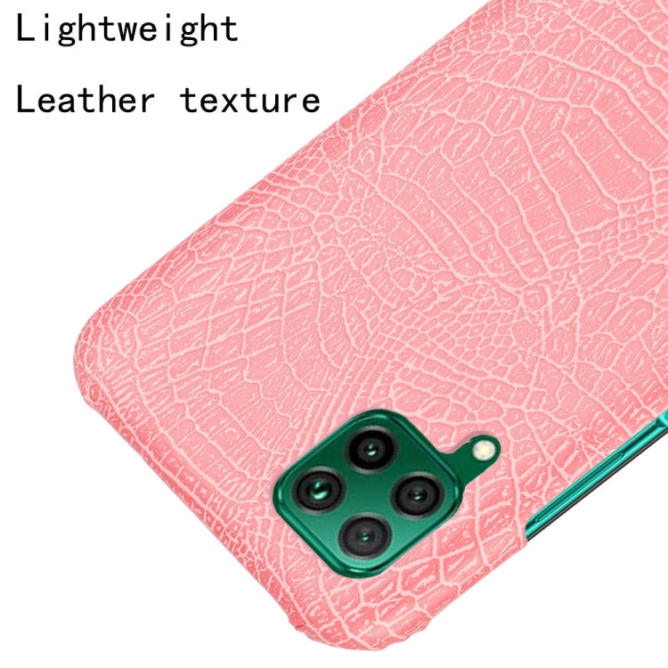 For Huawei P40 lite/Nova7i/Nova6 SE Shockproof Crocodile Texture PC + PU Case(Pink)