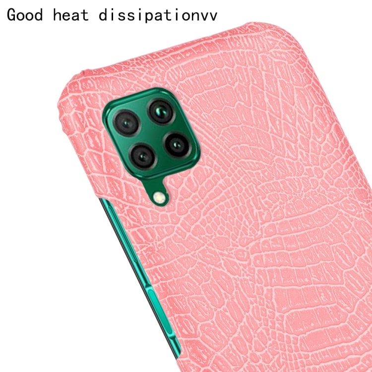 For Huawei P40 lite/Nova7i/Nova6 SE Shockproof Crocodile Texture PC + PU Case(Pink)