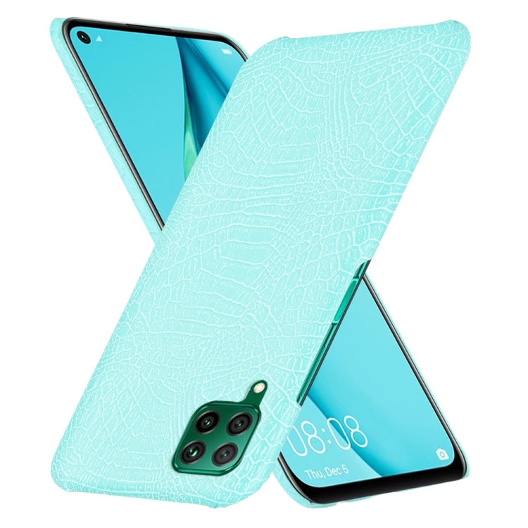 For Huawei P40 lite/Nova7i/Nova6 SE Shockproof Crocodile Texture PC + PU Case(Light green)
