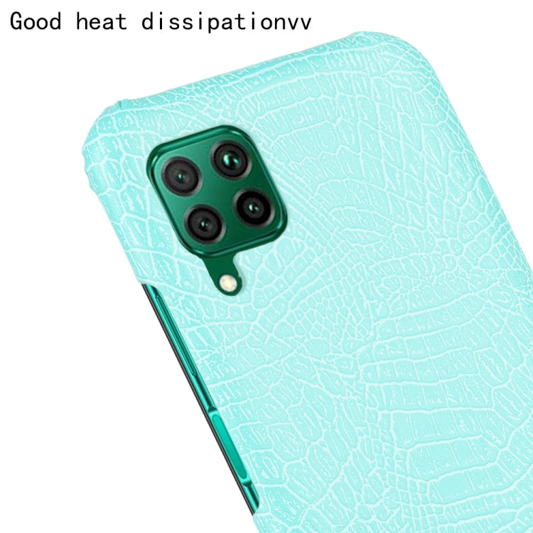 For Huawei P40 lite/Nova7i/Nova6 SE Shockproof Crocodile Texture PC + PU Case(Light green)