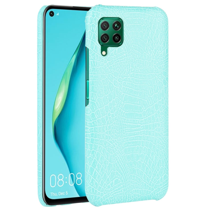 For Huawei P40 lite/Nova7i/Nova6 SE Shockproof Crocodile Texture PC + PU Case(Light green)