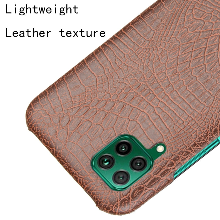 For Huawei P40 lite/Nova7i/Nova6 SE Shockproof Crocodile Texture PC + PU Case(Brown)