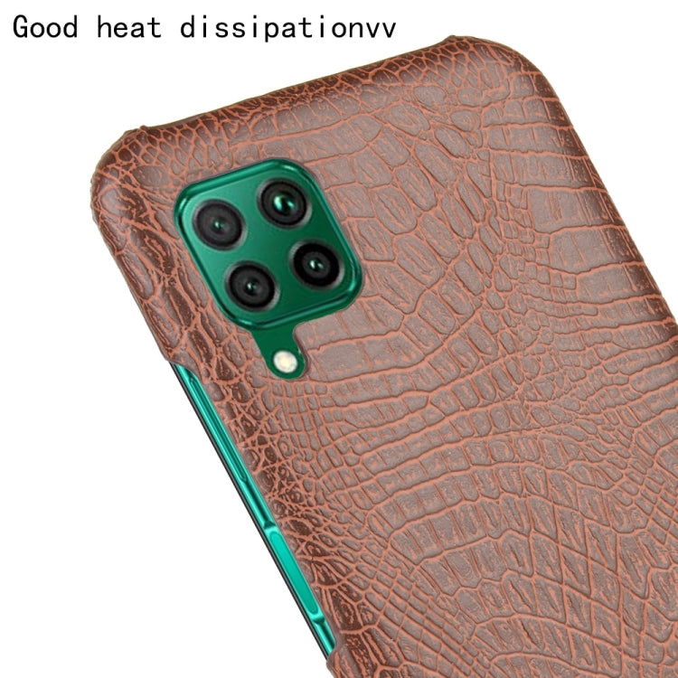 For Huawei P40 lite/Nova7i/Nova6 SE Shockproof Crocodile Texture PC + PU Case(Brown)