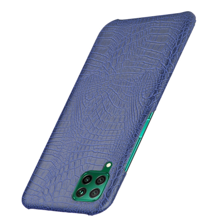 For Huawei P40 lite/Nova7i/Nova6 SE Shockproof Crocodile Texture PC + PU Case(Blue)