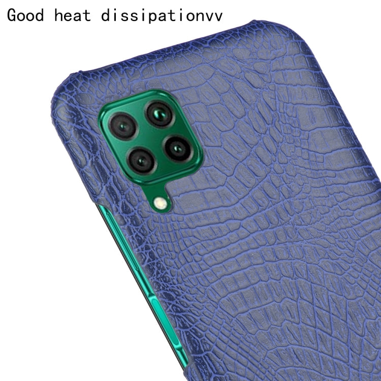 For Huawei P40 lite/Nova7i/Nova6 SE Shockproof Crocodile Texture PC + PU Case(Blue)
