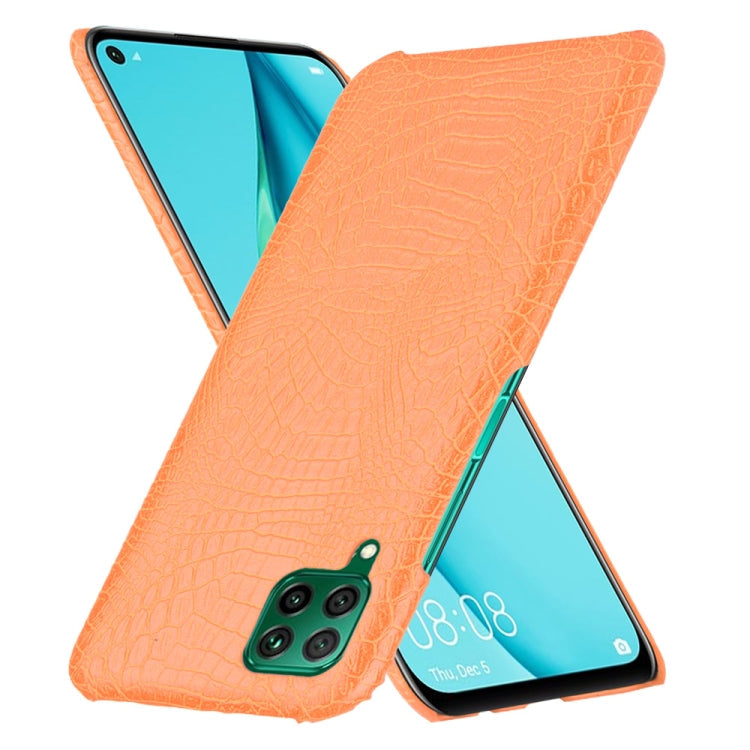 For Huawei P40 lite/Nova7i/Nova6 SE Shockproof Crocodile Texture PC + PU Case(Orange)