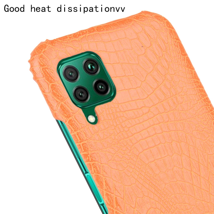 For Huawei P40 lite/Nova7i/Nova6 SE Shockproof Crocodile Texture PC + PU Case(Orange)