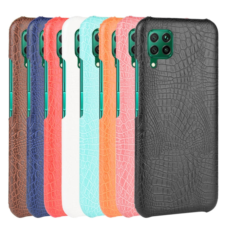 For Huawei P40 lite/Nova7i/Nova6 SE Shockproof Crocodile Texture PC + PU Case(Orange)