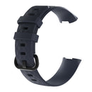 Diamond Pattern Silicone Watch Band for Fitbit Charge 4 Large Size:210*18mm(Navy Blue)