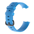 Diamond Pattern Silicone Watch Band for Fitbit Charge 4 Large Size:210*18mm(Sky Blue)