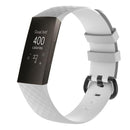 Diamond Pattern Silicone Watch Band for Fitbit Charge 4 Large Size:210*18mm(White)