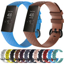 Diamond Pattern Silicone Watch Band for Fitbit Charge 4 Large Size:210*18mm(Coffee)