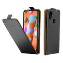 For Galaxy A11 Business Style Vertical Flip TPU Leather Case with Card Slot(Black)