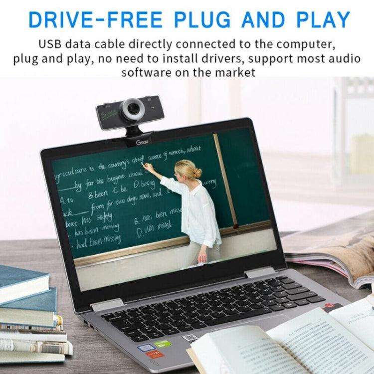 Gsou B18S HD Webcam Built-in Microphone Smart Web Camera USB Streaming Live Camera With Noise Cancellation