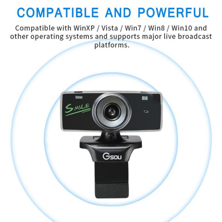 Gsou B18S HD Webcam Built-in Microphone Smart Web Camera USB Streaming Live Camera With Noise Cancellation