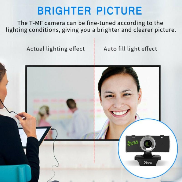 Gsou B18S HD Webcam Built-in Microphone Smart Web Camera USB Streaming Live Camera With Noise Cancellation