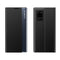For Galaxy S20 Plus Side Display Magnetic Horizontal Flip Plain Texture Cloth + PC Case with Holder & Sleep / Wake-up Function(Black)