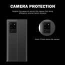For Galaxy S20 Plus Side Display Magnetic Horizontal Flip Plain Texture Cloth + PC Case with Holder & Sleep / Wake-up Function(Black)