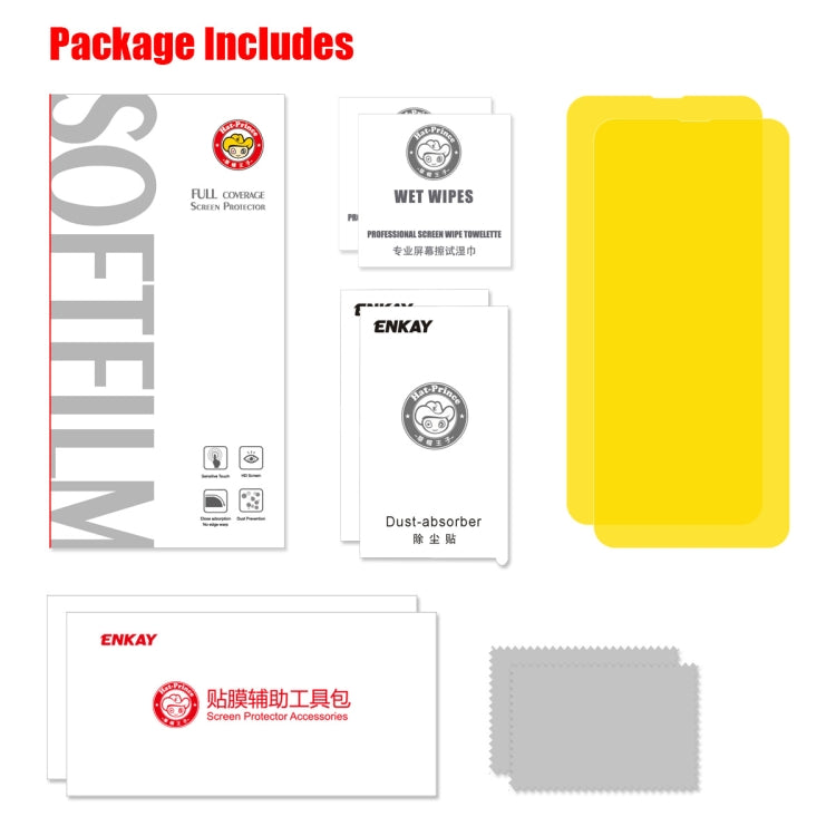 For Huawei P40 Pro 2 PCS ENKAY Hat-Prince 0.1mm 3D Full Screen Protector Explosion-proof Hydrogel Film