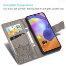 For Galaxy A31 Butterfly Love Flower Embossed Horizontal Flip Leather Case with Bracket / Card Slot / Wallet / Lanyard(Blue)