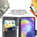 For Galaxy A31 Butterfly Love Flower Embossed Horizontal Flip Leather Case with Bracket / Card Slot / Wallet / Lanyard(Blue)