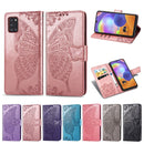 For Galaxy A31 Butterfly Love Flower Embossed Horizontal Flip Leather Case with Bracket / Card Slot / Wallet / Lanyard(Rose Gold)
