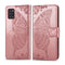 For Galaxy A31 Butterfly Love Flower Embossed Horizontal Flip Leather Case with Bracket / Card Slot / Wallet / Lanyard(Rose Gold)