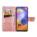 For Galaxy A31 Butterfly Love Flower Embossed Horizontal Flip Leather Case with Bracket / Card Slot / Wallet / Lanyard(Rose Gold)