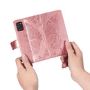 For Galaxy A31 Butterfly Love Flower Embossed Horizontal Flip Leather Case with Bracket / Card Slot / Wallet / Lanyard(Rose Gold)